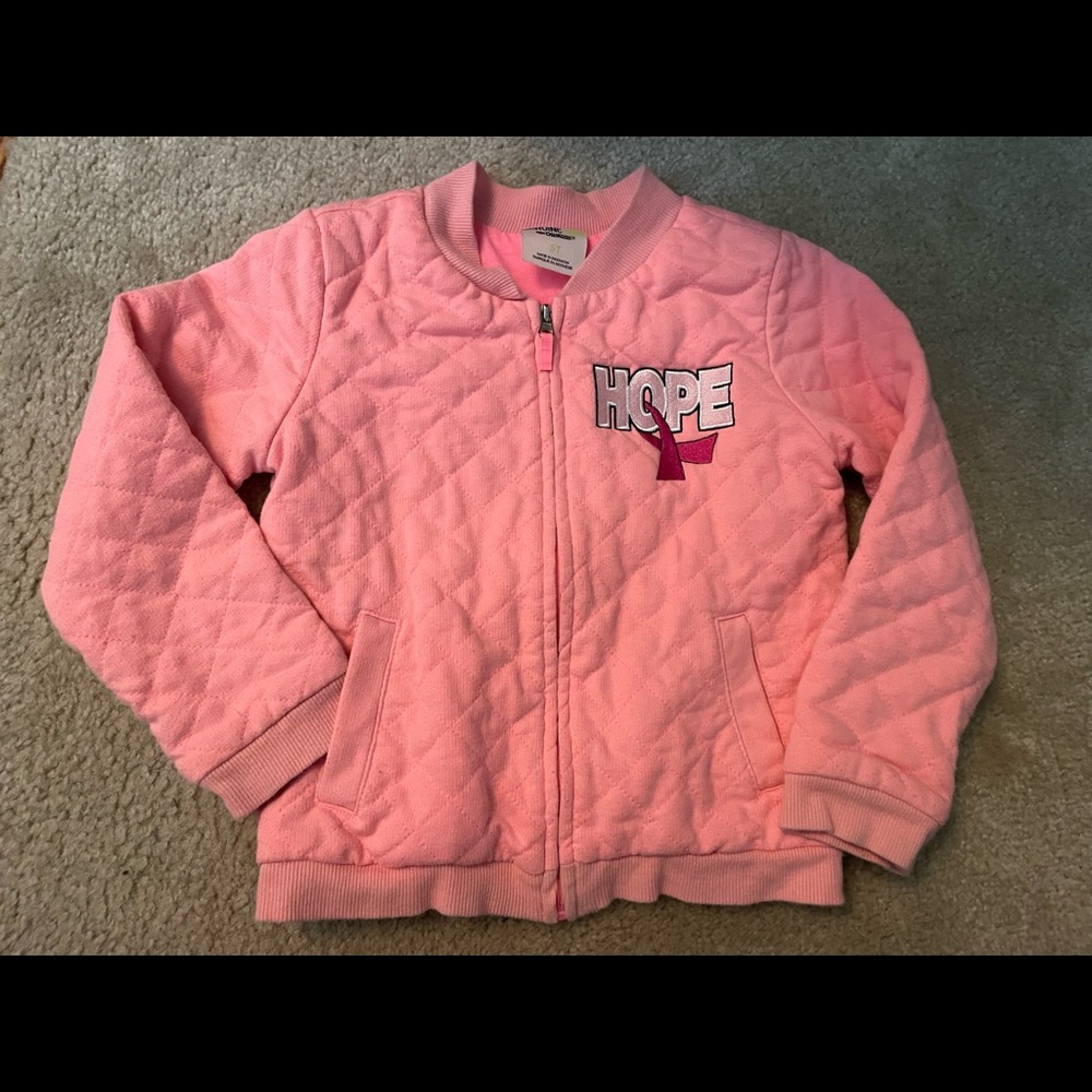 OshKosh kids jacket. Breast Cancer Hope Ribbon.